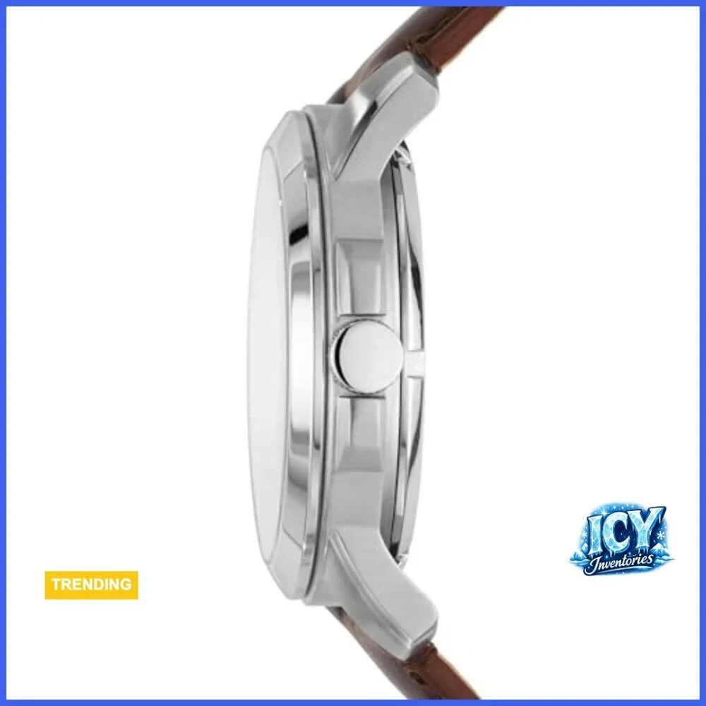 Stainless Steel and Leather Chronograph Watch with Automatic Movement